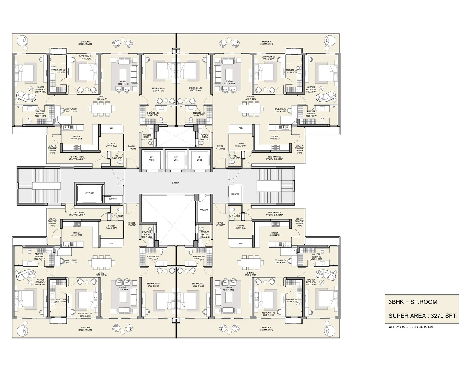 M3M The Cullinan floor plan